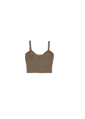 Crop top de punto con tirantes