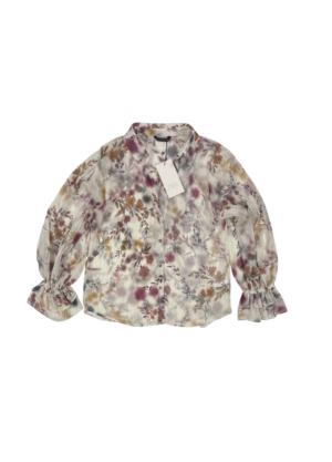 Blusa estampada con hilo metalizado